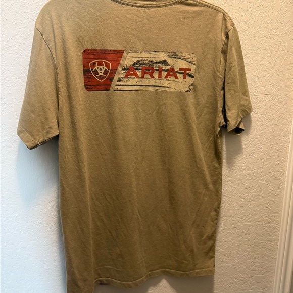 Ariat Men's Khaki Short Sleeve Tee Size Large - Picture 3 of 5